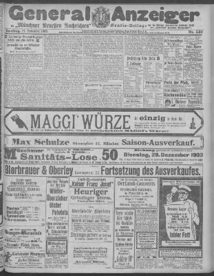 Münchner neueste Nachrichten Samstag 21. November 1903