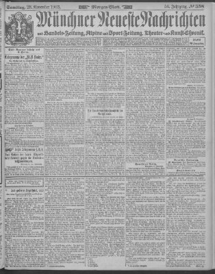 Münchner neueste Nachrichten Samstag 28. November 1903