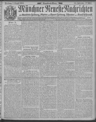Münchner neueste Nachrichten Freitag 7. August 1903