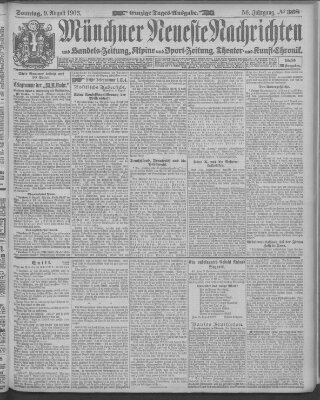 Münchner neueste Nachrichten Sonntag 9. August 1903