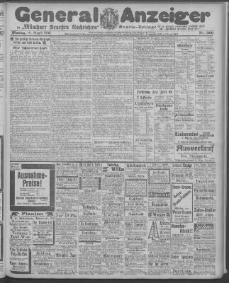 Münchner neueste Nachrichten Montag 10. August 1903