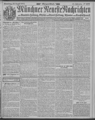 Münchner neueste Nachrichten Samstag 29. August 1903