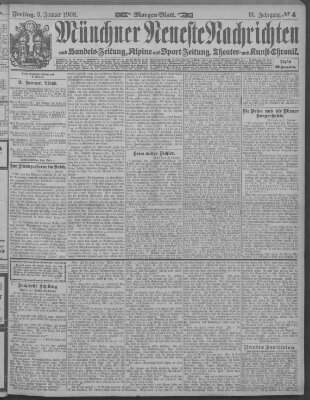 Münchner neueste Nachrichten Freitag 3. Januar 1908