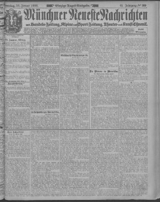 Münchner neueste Nachrichten Sonntag 19. Januar 1908