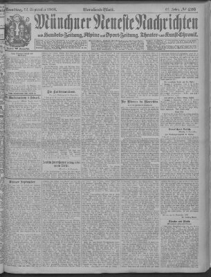 Münchner neueste Nachrichten Samstag 12. September 1908
