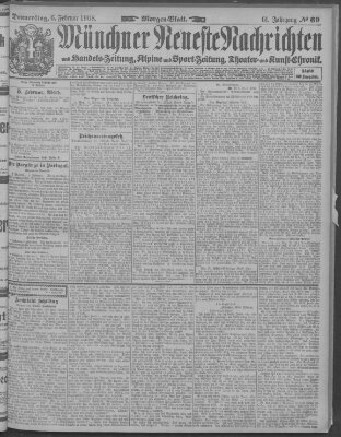 Münchner neueste Nachrichten Donnerstag 6. Februar 1908