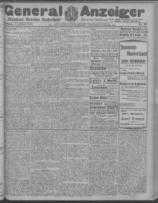 Münchner neueste Nachrichten Montag 17. Februar 1908