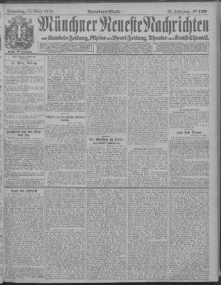 Münchner neueste Nachrichten Samstag 13. März 1909