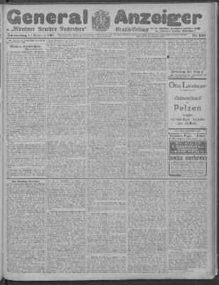 Münchner neueste Nachrichten Donnerstag 11. November 1909