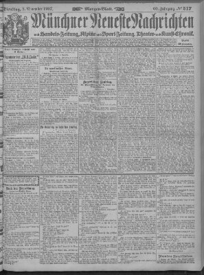 Münchner neueste Nachrichten Dienstag 5. November 1907