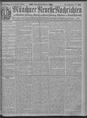 Münchner neueste Nachrichten Donnerstag 21. November 1907