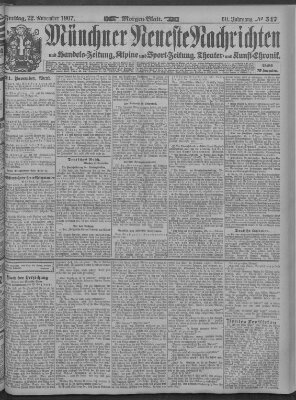 Münchner neueste Nachrichten Freitag 22. November 1907