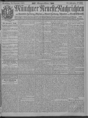 Münchner neueste Nachrichten Samstag 30. November 1907