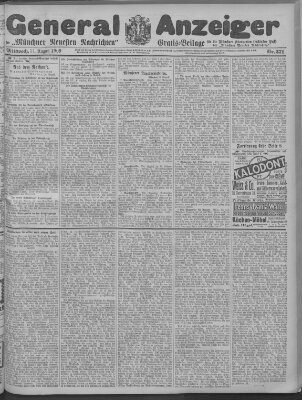 Münchner neueste Nachrichten Mittwoch 11. August 1909