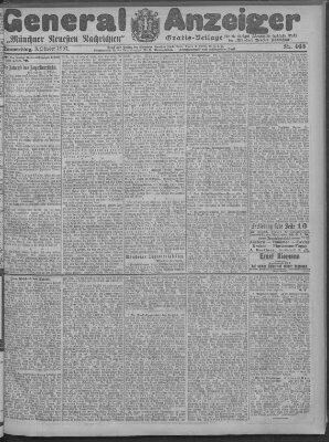 Münchner neueste Nachrichten Donnerstag 3. Oktober 1907