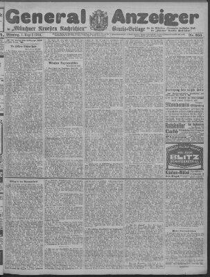 Münchner neueste Nachrichten Montag 1. August 1910