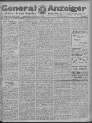 Münchner neueste Nachrichten Mittwoch 24. August 1910