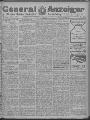 Münchner neueste Nachrichten Freitag 7. Oktober 1910