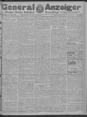 Münchner neueste Nachrichten Montag 25. Juli 1910