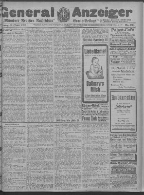 Münchner neueste Nachrichten Montag 26. Oktober 1908