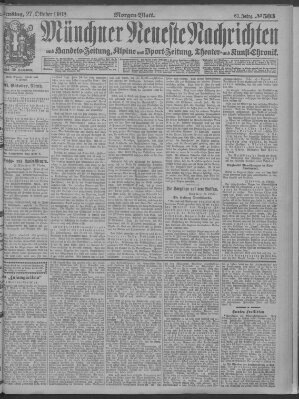 Münchner neueste Nachrichten Dienstag 27. Oktober 1908