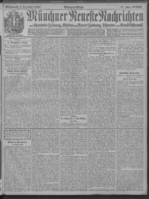 Münchner neueste Nachrichten Mittwoch 2. Dezember 1908