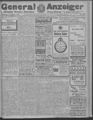 Münchner neueste Nachrichten Montag 21. Dezember 1908