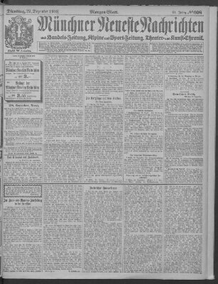 Münchner neueste Nachrichten Dienstag 29. Dezember 1908