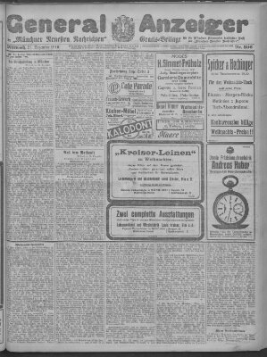 Münchner neueste Nachrichten Mittwoch 21. Dezember 1910