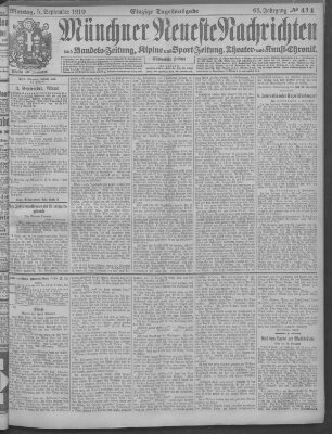 Münchner neueste Nachrichten Montag 5. September 1910