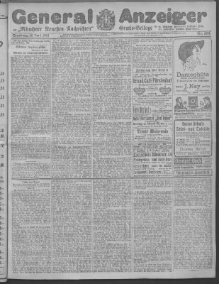 Münchner neueste Nachrichten Dienstag 16. April 1912