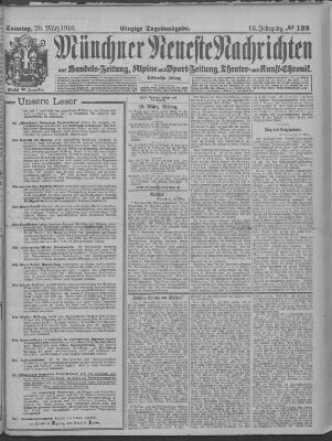 Münchner neueste Nachrichten Sonntag 20. März 1910