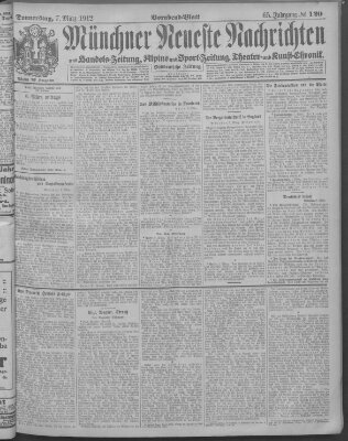 Münchner neueste Nachrichten Donnerstag 7. März 1912