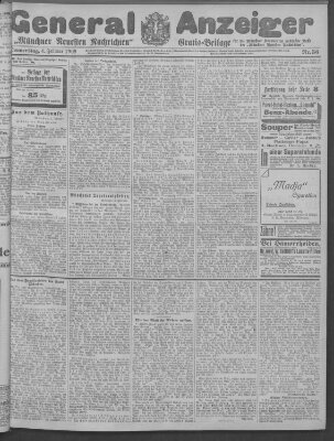 Münchner neueste Nachrichten Donnerstag 4. Februar 1909