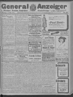 Münchner neueste Nachrichten Montag 11. Oktober 1909