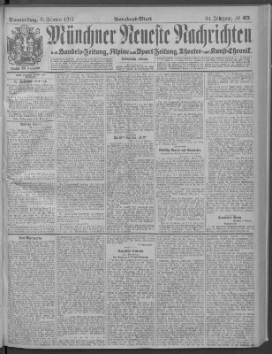 Münchner neueste Nachrichten Donnerstag 9. Februar 1911
