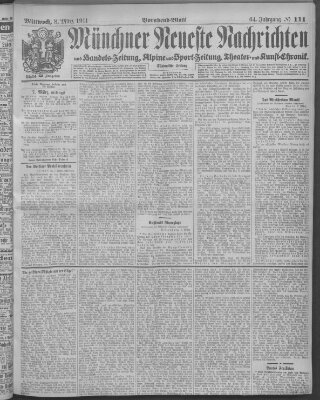 Münchner neueste Nachrichten Mittwoch 8. März 1911