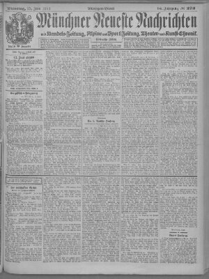 Münchner neueste Nachrichten Dienstag 13. Juni 1911