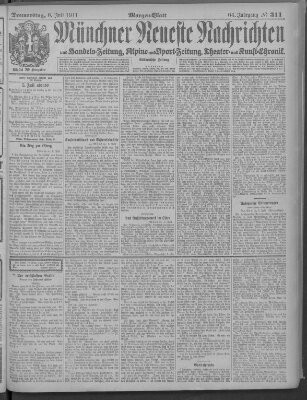 Münchner neueste Nachrichten Donnerstag 6. Juli 1911