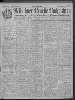 Münchner neueste Nachrichten Sonntag 1. September 1912