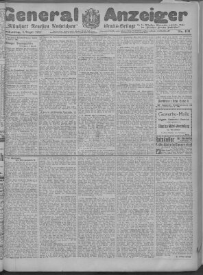 Münchner neueste Nachrichten Donnerstag 8. August 1912