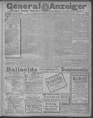 Münchner neueste Nachrichten Montag 2. Januar 1899
