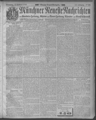 Münchner neueste Nachrichten Sonntag 12. Februar 1899