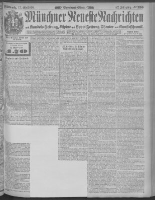 Münchner neueste Nachrichten Mittwoch 17. Mai 1899