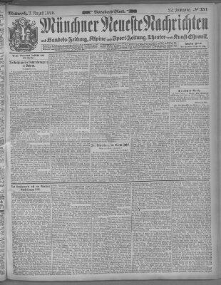 Münchner neueste Nachrichten Mittwoch 2. August 1899