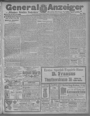 Münchner neueste Nachrichten Mittwoch 9. August 1899