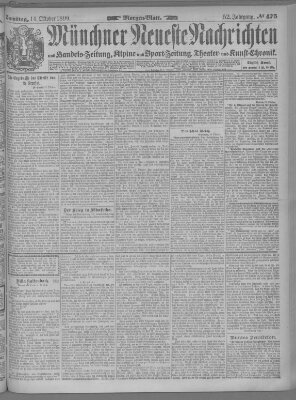 Münchner neueste Nachrichten Samstag 14. Oktober 1899
