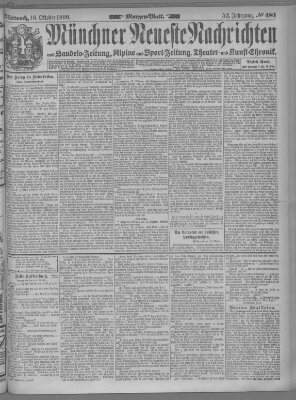 Münchner neueste Nachrichten Mittwoch 18. Oktober 1899