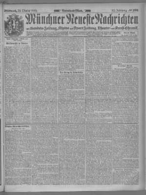 Münchner neueste Nachrichten Mittwoch 25. Oktober 1899