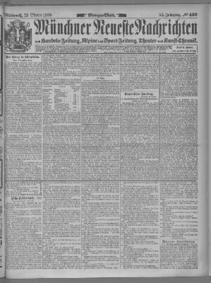 Münchner neueste Nachrichten Mittwoch 25. Oktober 1899